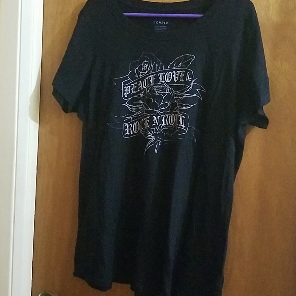 Torrid Peace Love & Rock N' Roll Heathered Tee